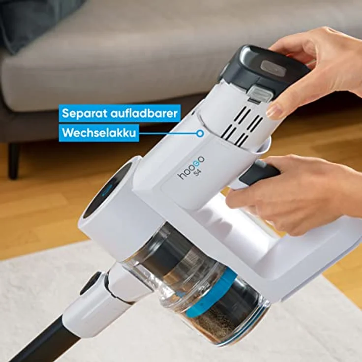 HOOGO® S4 Ersatz-Akku - Zubehör für Stielsauger - Ersatzteile Akku-Staubsauger - Bürstenrolle - Milbendüse und Filter – Bild 3