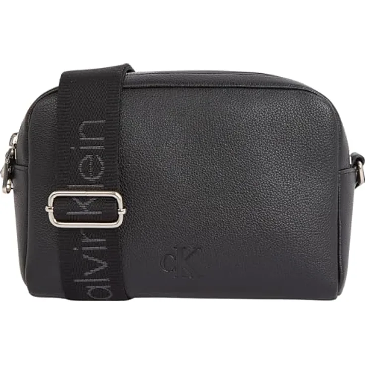Calvin Klein Ultralight Umhängetasche 20 cm, schwarz, 100% Polyurethan, kompakte Größe 20 x 8 x 13.5 cm