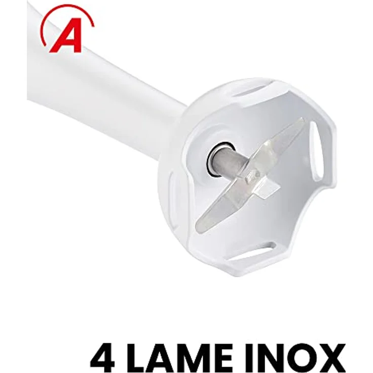 Ardes ARMIX01 DEEP Mini-Stabmixer, 4 Edelstahlklingen, 15.000 U/min, 2-Geschwindigkeiten, abnehmbar, weiß – Bild 2