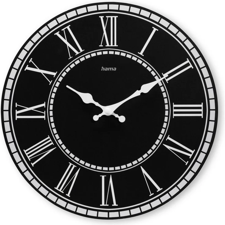Hama Wanduhr "Rab", Vintage Wanduhr ohne Ticken, Ø 30 cm, Schwarz, geräuscharm – Bild 1