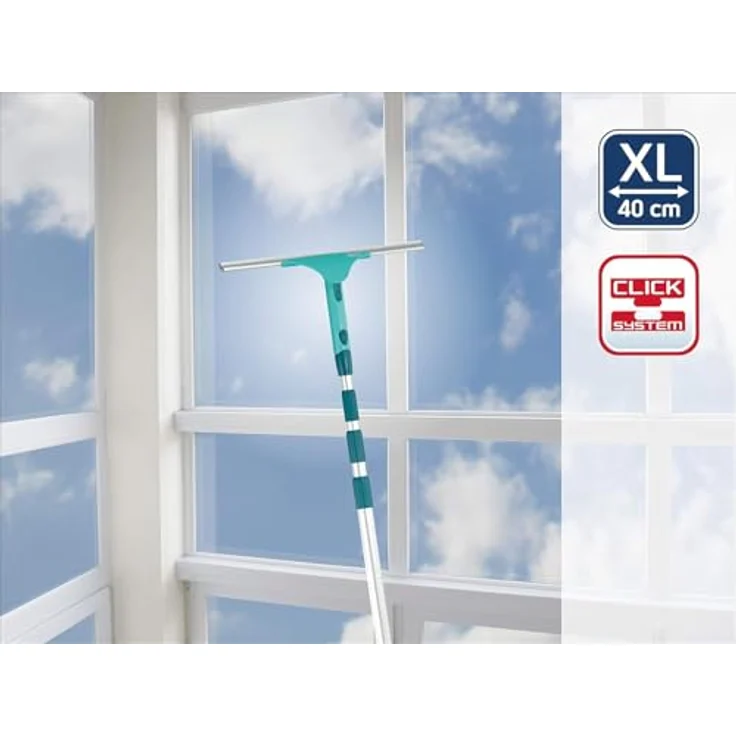 Leifheit Set Window Slider XL mit Mikrofaserbezug und Teleskopstiel 415 cm, ausziehbare Teleskopstange von 160 bis 415 cm, Stiel für hohe Räume, ideal für schwer erreichbare Stellen, mit Click-System – Bild 2
