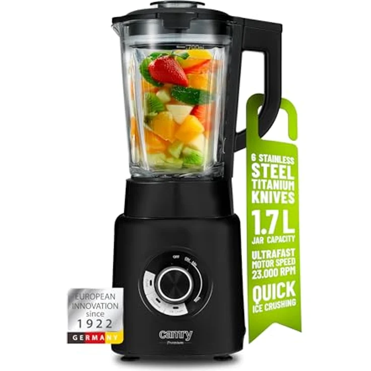 ADLER Camry CR 4089 Standmixer, Schwarz, Glasmixer mit Qualität zum besten Preis – Bild 1