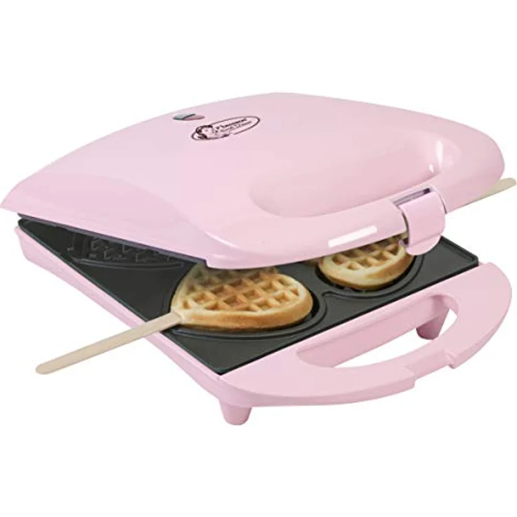 Bestron Waffeleisen für Herzwaffeln am Stiel, Retro Design, Sweet Dreams, 780 Watt, Rosa – Bild 4