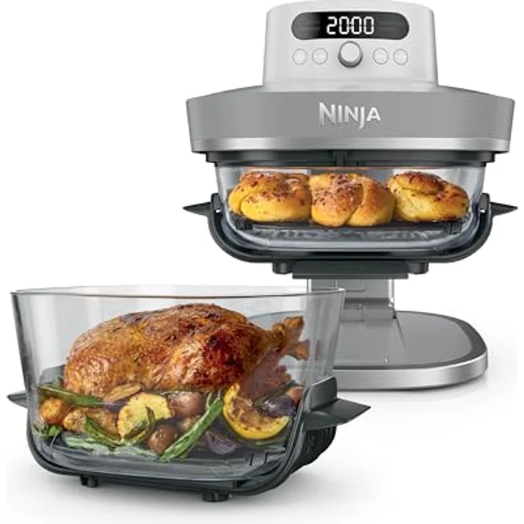Ninja AS090EUWH Crispi Pro Heißluftfritteuse XL, 5,7L Glasbehälter, 5 Kochfunktionen, PFAS-frei, spülmaschinengeeignet – Bild 2
