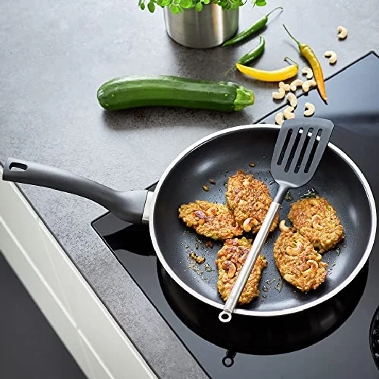 RÖSLE Basic Line Pfannenwender, Edelstahl 18/10, PPA, spülmaschinengeeignet, Silberfarben / Schwarz – Bild 2