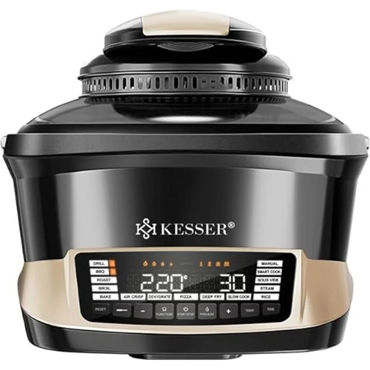KESSER® Multikocher 8L mit Heißluftfritteuse, 16 Programme, Smart Cook System, integrierte Temperatursonde, Vorheiz- & Warmhaltefunktion, spülmaschinenfreundlich – Bild 1