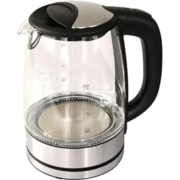 DESKI Wasserkocher Glas Wasserkocher 1,7 L 2000 Watt mit LED Beleuchtung, blau – Bild 2