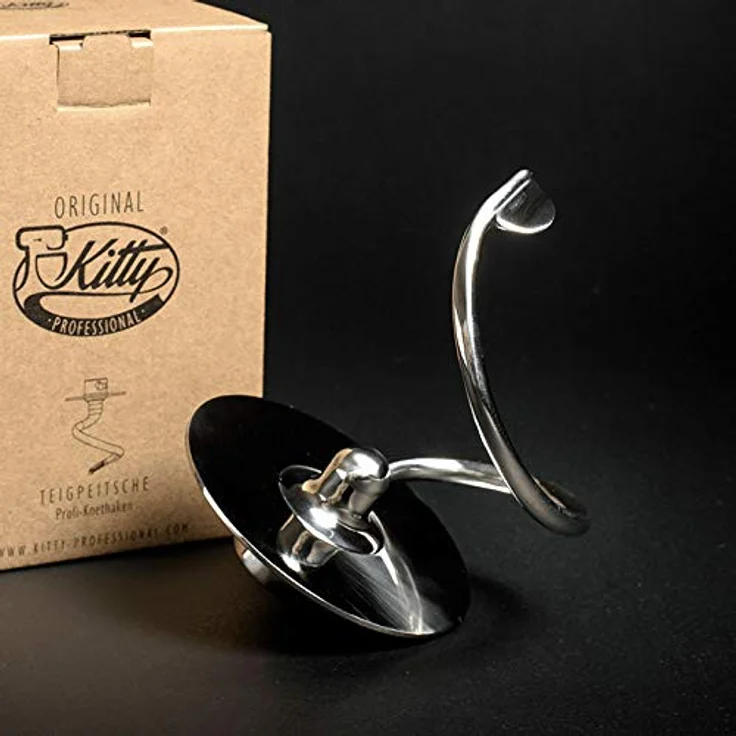Kitty Professional Knethaken Edelstahl "Teigpeitsche" Zubehör kompatibel mit KitchenAid Küchenmaschine | Küchenhelfer Backzubehör Rührschüssel 4,3/4,8 Liter: Spülmaschinenfest, Spiralhaken – Bild 1