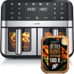 Arendo Heißluftfritteuse, 2400 W, Sichtfenster mit Beleuchtung, Umluftsystem, fettarmes gesundes Kochen