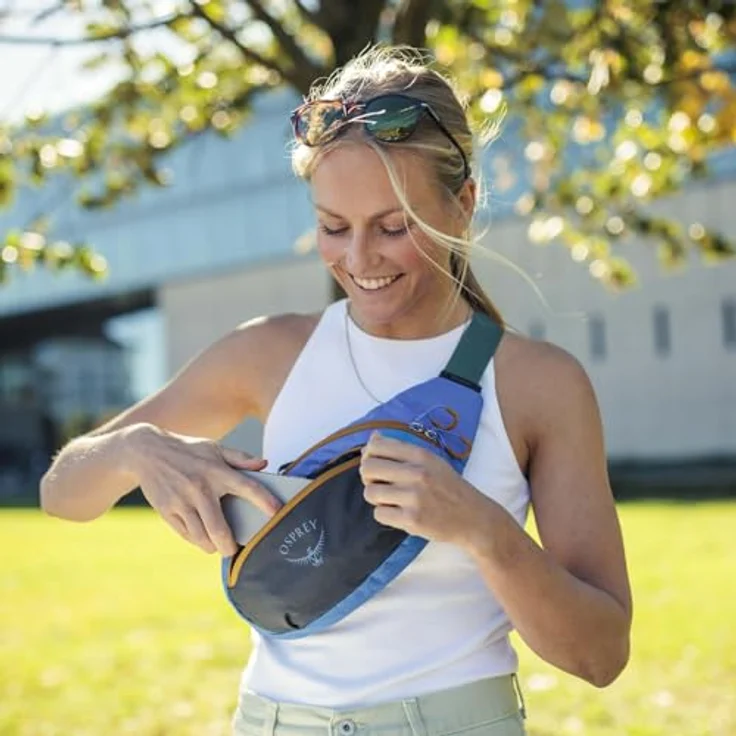 Osprey Daylite Waist Gürteltasche, praktische 45 cm fassende Hüfttasche aus 100% PET, rosa – Bild 6