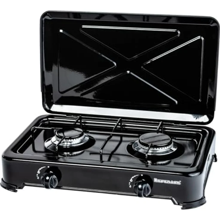 Ravanson K-02TB Black Countertop Gas Kochfeld mit 2 Zonen – Bild 1