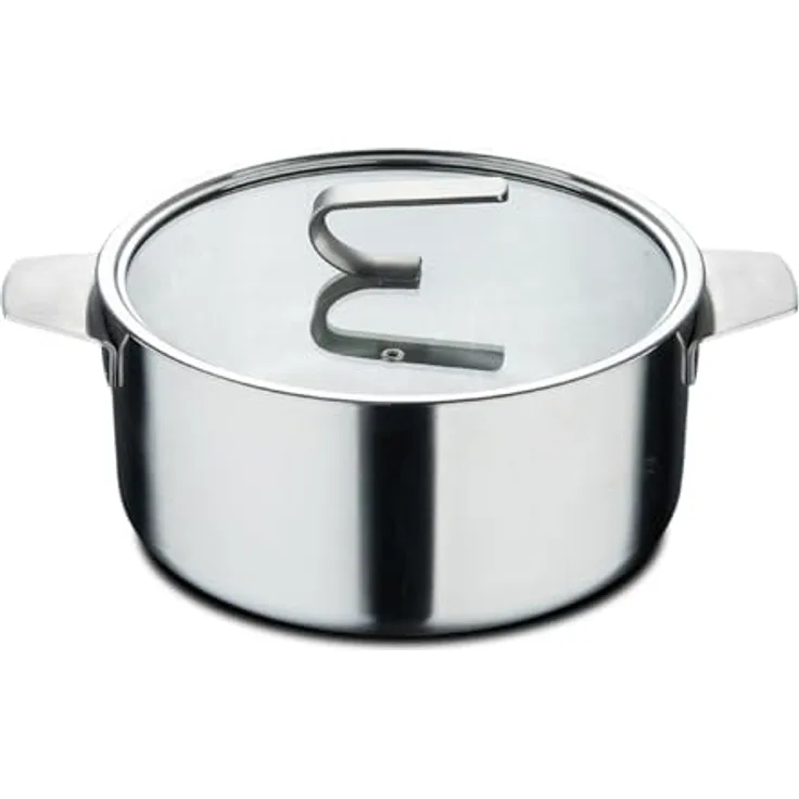MasterPRO SIGMA - Großer Kochtopf mit Deckel 9,2L 28x15 cm Edelstahl - Mehrschichtig - Stabiler Griff - Innenmaß - Für verschiedene Wärmequellen Geeignet