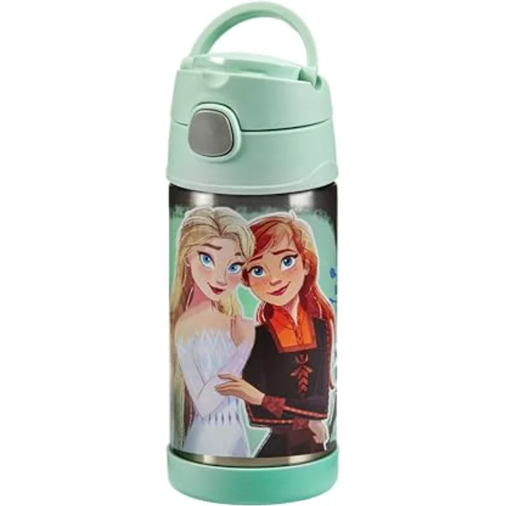 Thermos kids FUNTAINER STRAW BOTTLE DISNEY 0,35 l, Frozen II, Edelstahl Thermoflasche mit Trinkhalm, 12h kalt, spülmaschinenfest, dicht ohne Kohlensäure - Disney Flasche für Kita, Schule – Bild 4