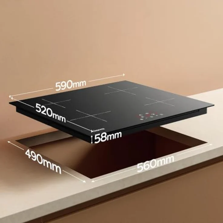 CIARRA Induktionskochfeld CABBIH4, 60cm, 9 Leistungsstufen, 4 Kochzonen mit Touch Control und Timer-Funktion – Bild 3