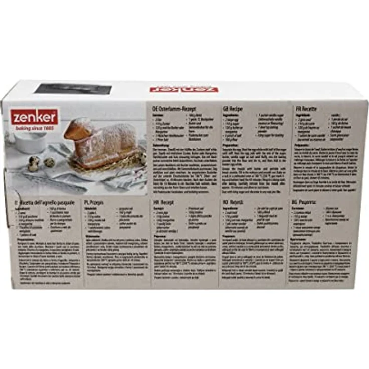 Zenker Lamm Backform, Lammform mit Antihaftbeschichtung für Ostern, Osterlamm-Backform (Kuchenform: ca.275x150x65 mm), Menge: 1 Stück Osterbackform – Bild 6