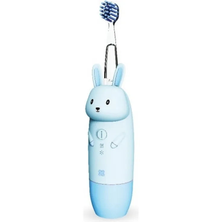 innoGIO GIOrconejo Children's Electric Toothbrush with 7 LED Colors Silicone Handle 4 Modes Timer 2 min Blue