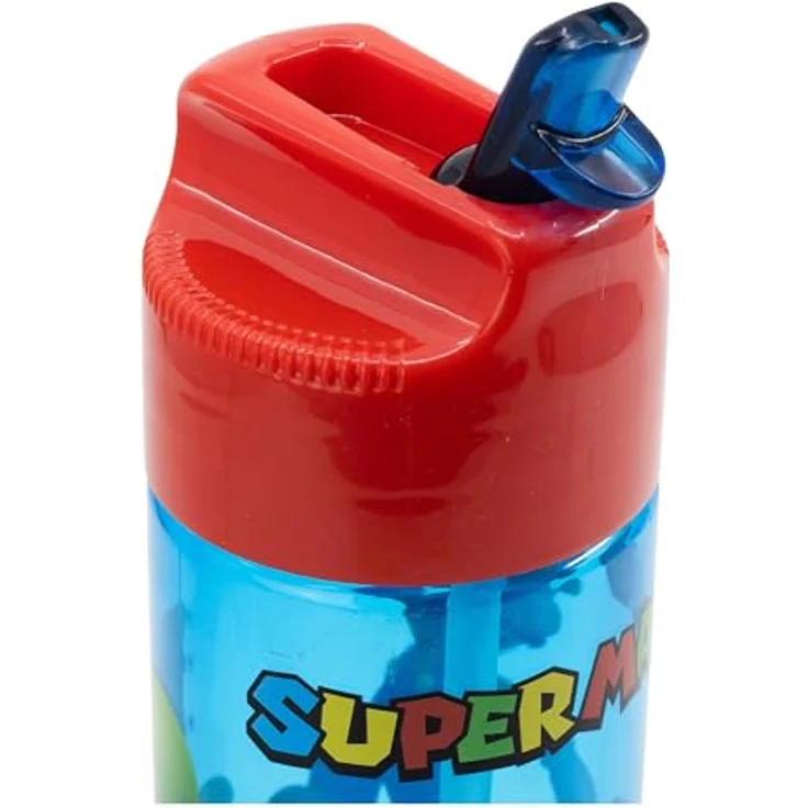 Storline Super Mario Trinkflasche, 430 ml auslaufsicher mit Klappdeckel, Tritan – Bild 3