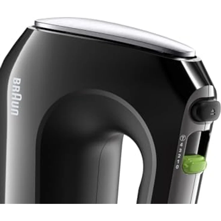 Braun Household MultiMix 2 HM2110BK Handmixer - Handrührgerät mit 4 Geschwindigkeitsstufen plus Turbo, FastMix Technologie, EasyClick, inkl. Schneebesen und Knethaken, Einhandbedienung, 500W, Schwarz – Bild 3