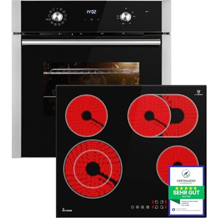 KKT KOLBE Herdset SET8810CH59RL, Autarkes Backofen- und Kochfeldset mit 4 Kochzonen, SUPERKERAMIK-Oberfläche und Energieeffizienzklasse A+ – Bild 1