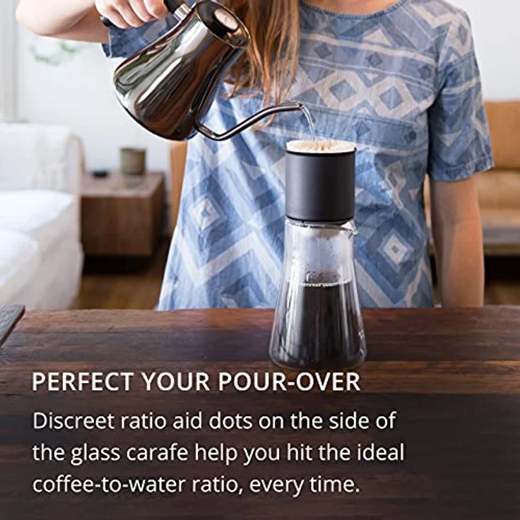 Fellow Doppelwandige Kaffeekanne mit mundgeblasenem Borosilikatglas (Tropfer [X] oder [XF] für das perfekte Kaffee/Wasser-Verhältnis) 24 Unzen Glas – Bild 4