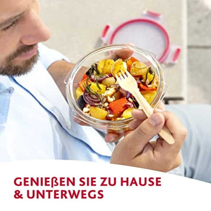 Emsa 54169 Clip & Close Glas Frischhaltedosen | 3er Set | 0,2+ 0,5+ 1,3 L | Rechteckig | 100 Prozent Dicht | Backofengeeignet | Mit Frische-Dichtung – Bild 6