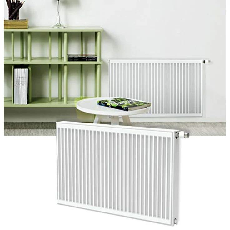 Belrad Universalheizkörper Kompakt Ventilheizkörper 6 Anschlüsse T22 600x900-1559W, Heizgerät in Weiß – Bild 2