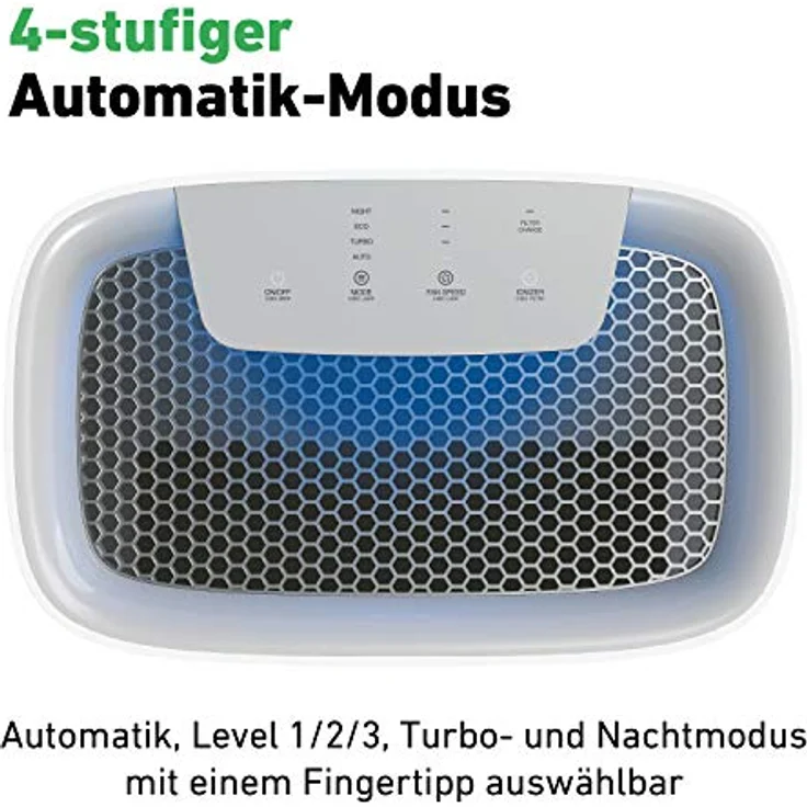 IDEAL Luftreiniger AP35 bis zu 45m² mit HEPA Filter und Geruchsfilter, CADR 330m³-h gegen Feinstaub, Pollen, Allergene, Bakterien, Schimmelsporen, Zigarettenrauch, Gerüche - ideal für zuhause – Bild 3