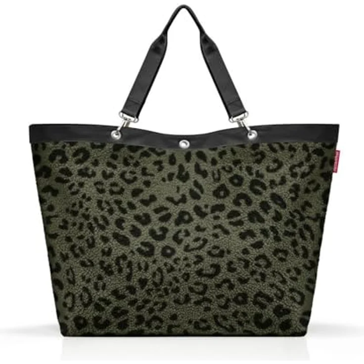 reisenthel shopper XL teddy leo olive, Geräumige Shopping Bag mit wasserabweisendem Material, 35l Volumen, inkl. Innentaschen – Bild 1