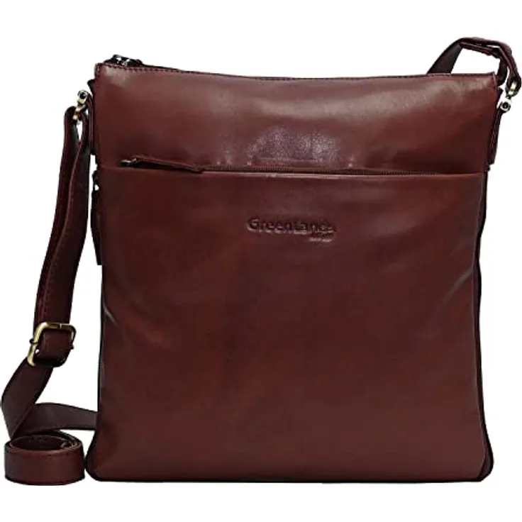 Greenland Nature Nature Umhängetasche aus 100% Leder, 28 cm, rot