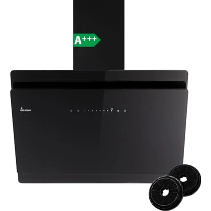 KKT KOLBE SOLO8005S, A+++ Dunstabzugshaube 80 cm, 782 cbm/h, kopffrei, Wandhaube, Schwarz, Glas, SensorTouch, LED-Beleuchtung, Nachlaufautomatik – Bild 1