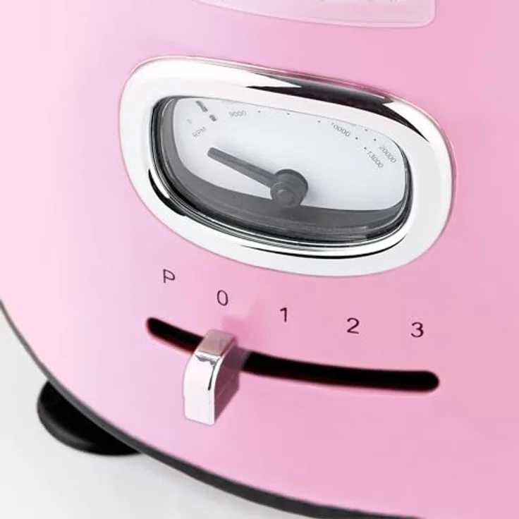 Westinghouse Retro Standmixer, 1.5 Liter Glasbehälter, 3 Geschwindigkeiten, Pulsfunktion, 6 flügliges Spezialmesser, Edelstahl, Rutschfeste Füße, BPA frei, 600 Watt, pink – Bild 2