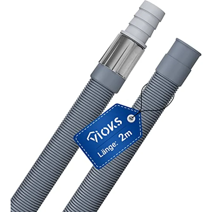 VIOKS Flexibler Ablaufschlauch Verlängerung 2m Ø 19mm-22mm Abwasserschlauch/Abfluss Schlauch Verlängerung für Waschmaschine, Geschirrspüler – Bild 1