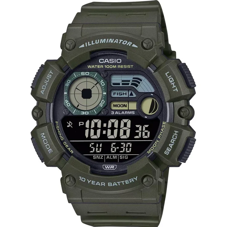 Casio Armbanduhr WS-1500H-3BVEF Grün Digitaluhr Sportuhr 50 mm