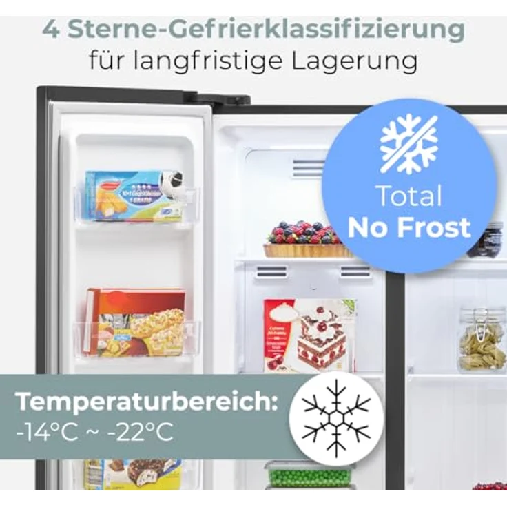 Bomann® SBS 7367, Side by Side Kühlschrank in dark inox, 439 Liter mit Inverter-Kompressor, Wasserspender, NoFrost und 5 Jahre Garantie – Bild 7