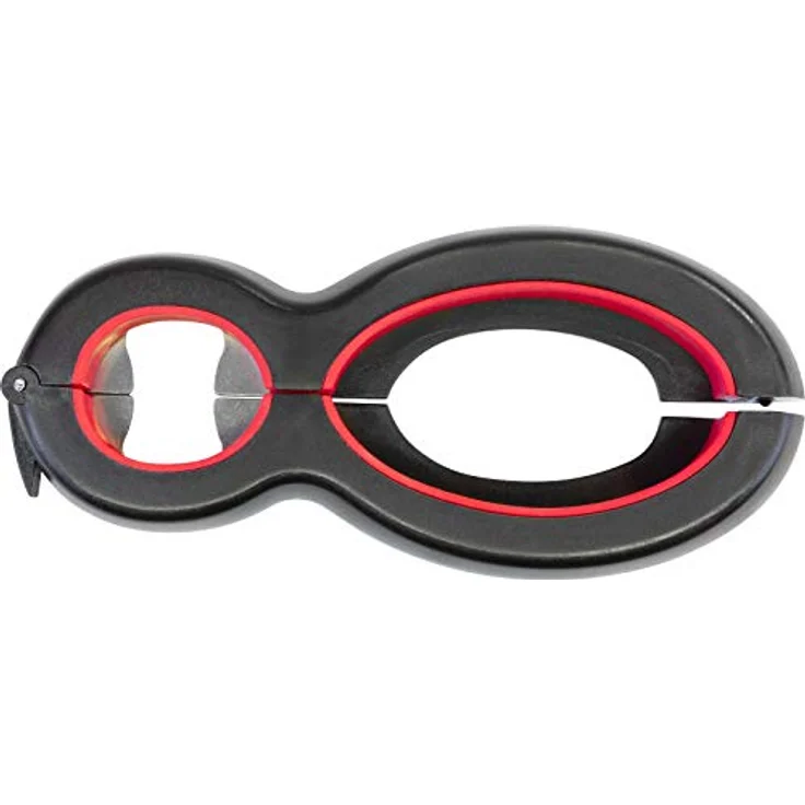 Westmark Multi-Öffner, Gummierte Innenfläche, 14 x 6 cm, Edelstahl/Kunststoff, Schwarz/Rot, 10552270 – Bild 3
