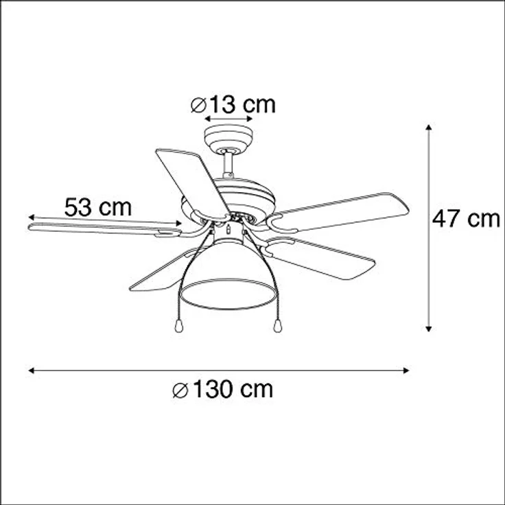 Qazqa Deckenventilator Magna licht88, E27, Schwarz, Industrie, Stahl, 1-flammig – Bild 4