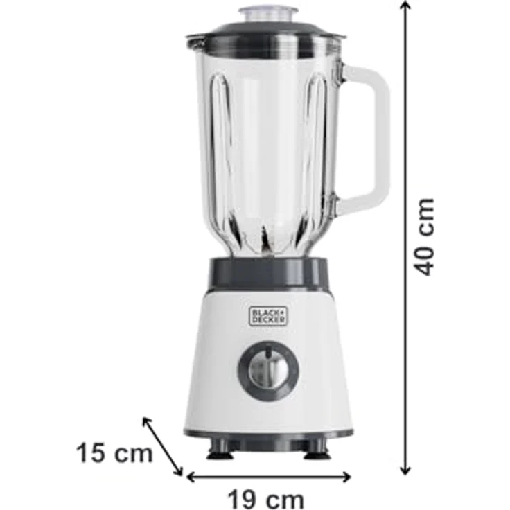Samsonite BLACK+DECKER Jar Blender 1000W, Standmixer, Weiß mit leistungsstarkem Motor und elegantem Design – Bild 9