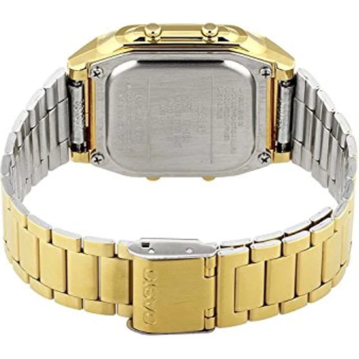 Casio Men's Analog-Digital Automatic Uhr mit Armband S7231419, Databank Golden Man Watch (Ø 38 mm) – Bild 4