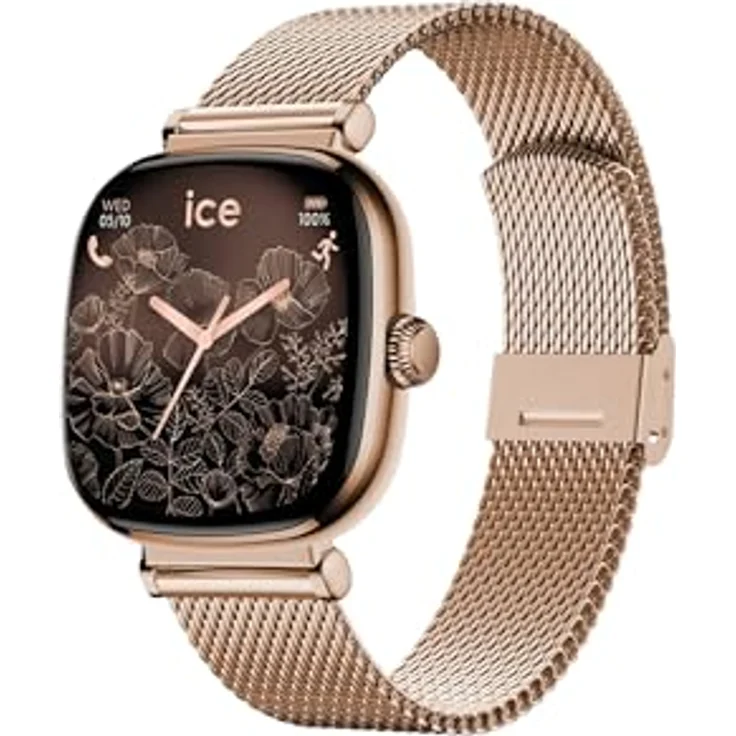 ICE-WATCH ICE smart SQ 2.0, Smart Watch mit 1,20-Zoll-AMOLED-Display, GPS, Herzfrequenzmesser, roségold Edelstahlarmband – Bild 3