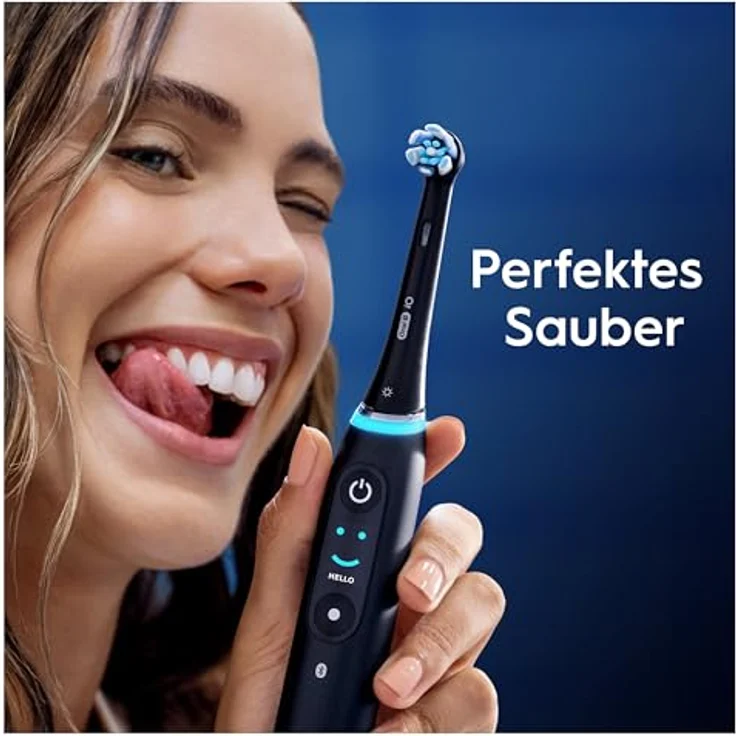 Oral-B iO Ultimative Reinigung, Aufsteckbürsten 8er Pack mit Mikrovibrationen und farbwechselnden Borsten, Schwarz – Bild 8