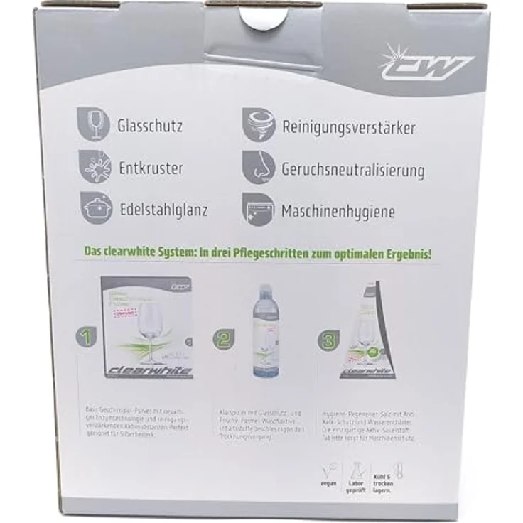 ClearWhite Basic Pulver Silberschutz, 2500g Geschirrspüler-Zubehör mit Superenzymen und phosphatfreier Formel für optimale Reinigungsleistung – Bild 4
