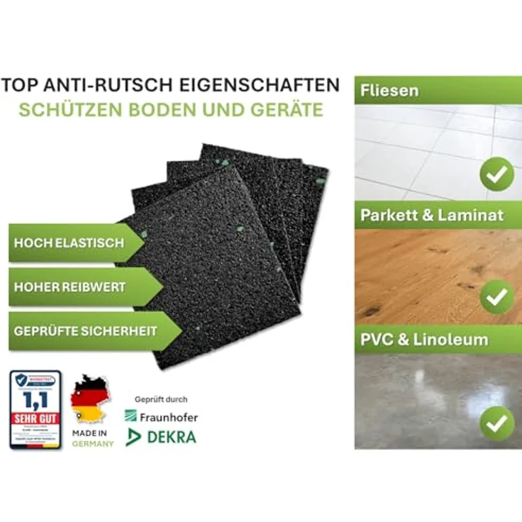 CLARE Premium Schwingungsdämpfer für Waschmaschine & Trockner – rutschfeste Antirutschpads, TÜV-geprüft, made in Germany, langlebig und hoch belastbar – Bild 5