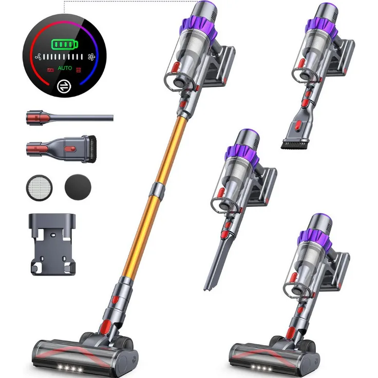 Buture Akku-Hand-und Stielstaubsauger, 450,00 W, Kabellos mit Touch Screen, Bis zu 55 Min Laufzeit, 1.5L, Weiß - Preisvergleich