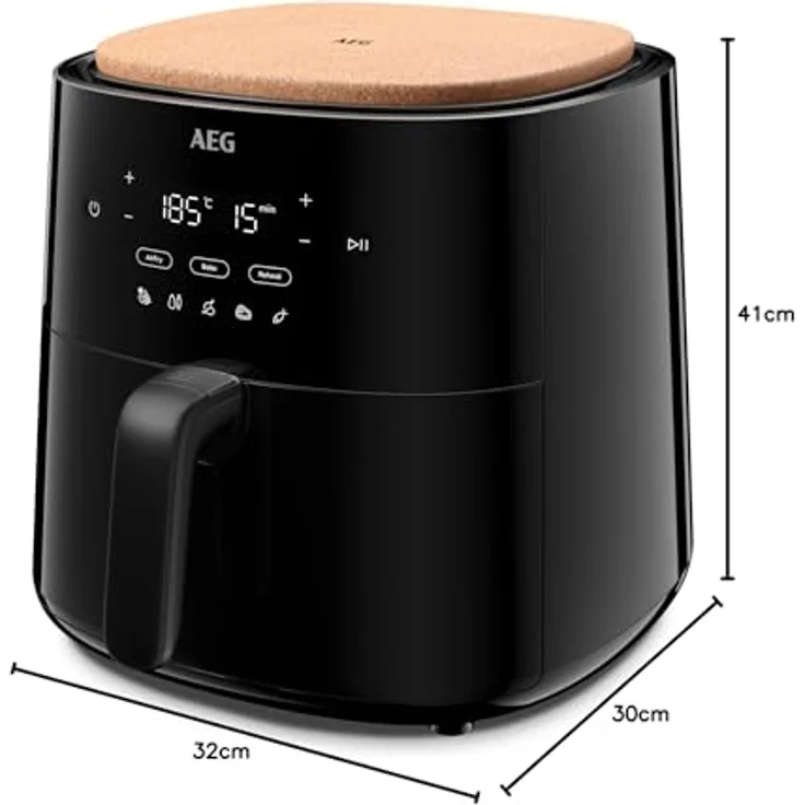 AEG AAF5B Heißluftfritteuse, 5 l, 60-200 °C, 8 Programme, schwarz – Bild 8