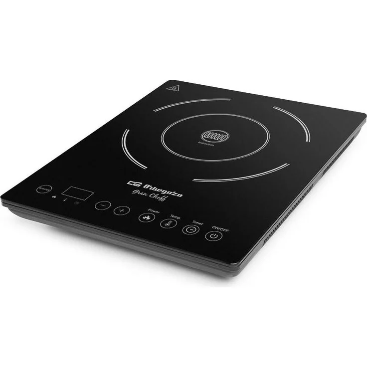 Orbegozo PIC 2000, Induktionskochplatte mit 2000 Watt und präziser Temperaturregelung von 60-240 °C, Schwarz