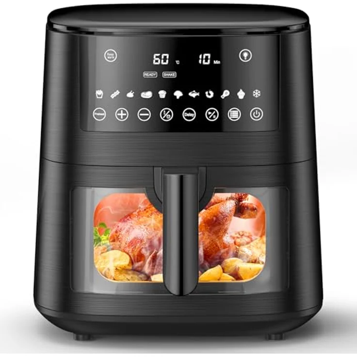 cookwise Heißluftfritteuse Airfryer XXL 7,2L, 11-in-1 mit Sichtfenster, Warmhalte- und Vorheizfunktion, Timer, öl- und fettfreies Kochen – Bild 1