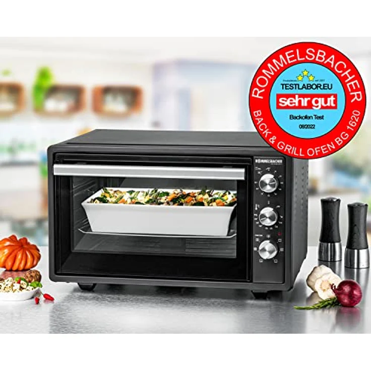 Rommelsbacher BG 1620 Minibackofen, Standgerät, Garraum 37 l, Abmessungen in cm 20 x 39,5 x 38, schwarz – Bild 2
