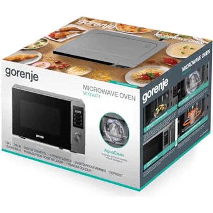 GORENJE Mikrowelle GW20S, 20 l, AquaClean, 5 Leistungsstufen, Auftaufunktion, grau – Bild 5