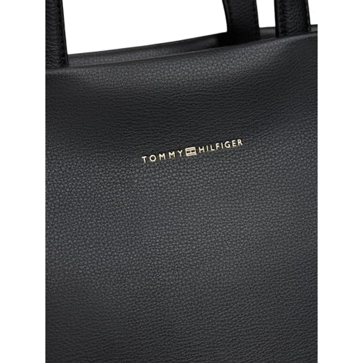 Tommy Hilfiger TH Logotape Shopper Tasche, 40 cm, schwarz, 100% Polyurethan – Bild 3