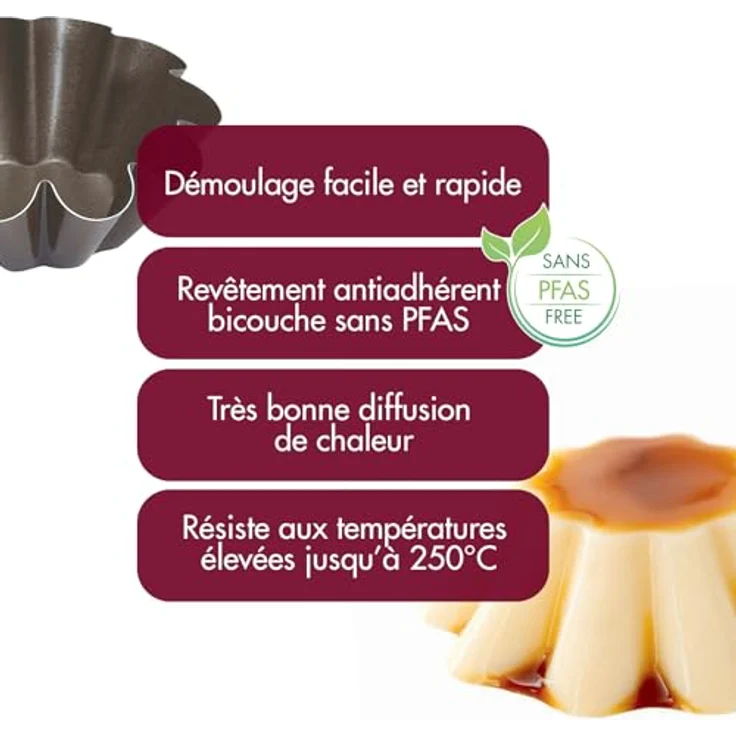 Gobel 271641 Box mit 6 Backform Mini Brioches Boden flach Antihaftbeschichtung Ø 8 cm – Bild 4